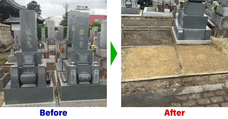 愛知県小牧市　寺墓地のお墓じまい