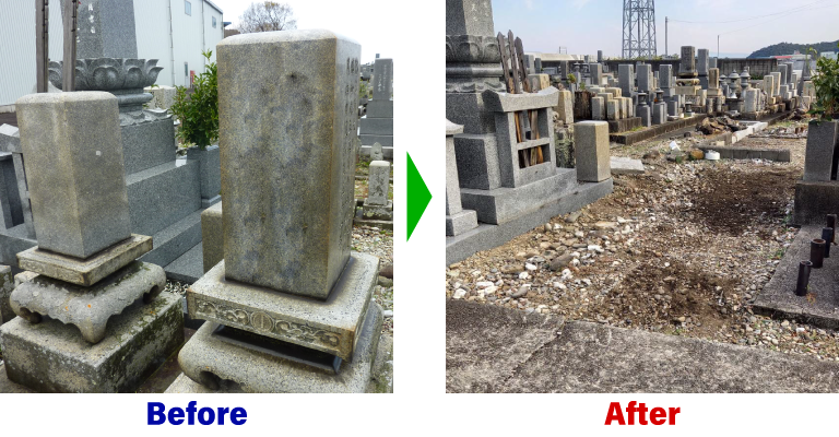 愛媛県四国中央市　墓地のお墓じまい