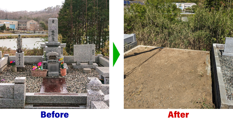 福島県安達郡大玉村 寺墓地のお墓じまい