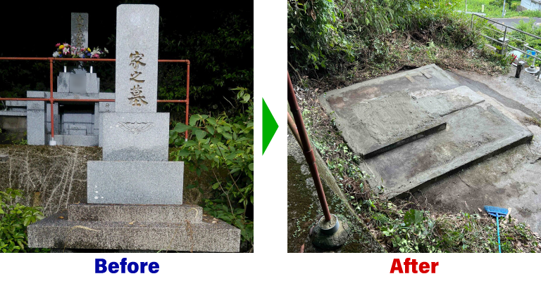 鹿児島県南さつま市　墓地のお墓じまい