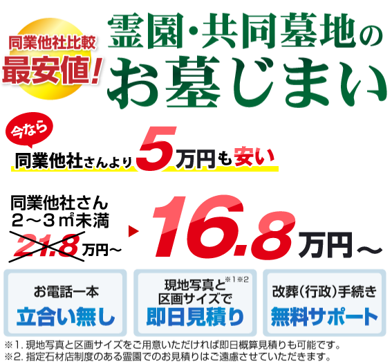 霊園・共同墓地のお墓じまい